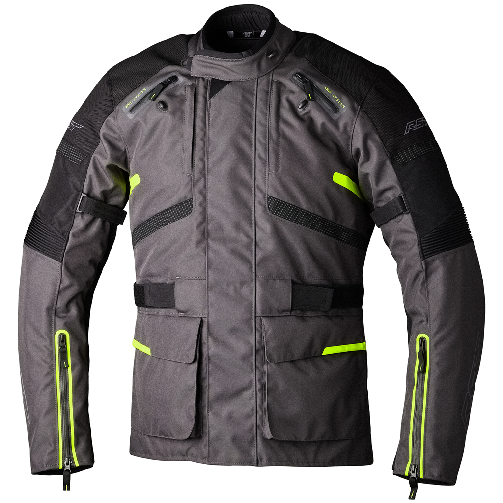 Endurance CE Mens Textile Jacket - Black / Grey / Flo Yellow
