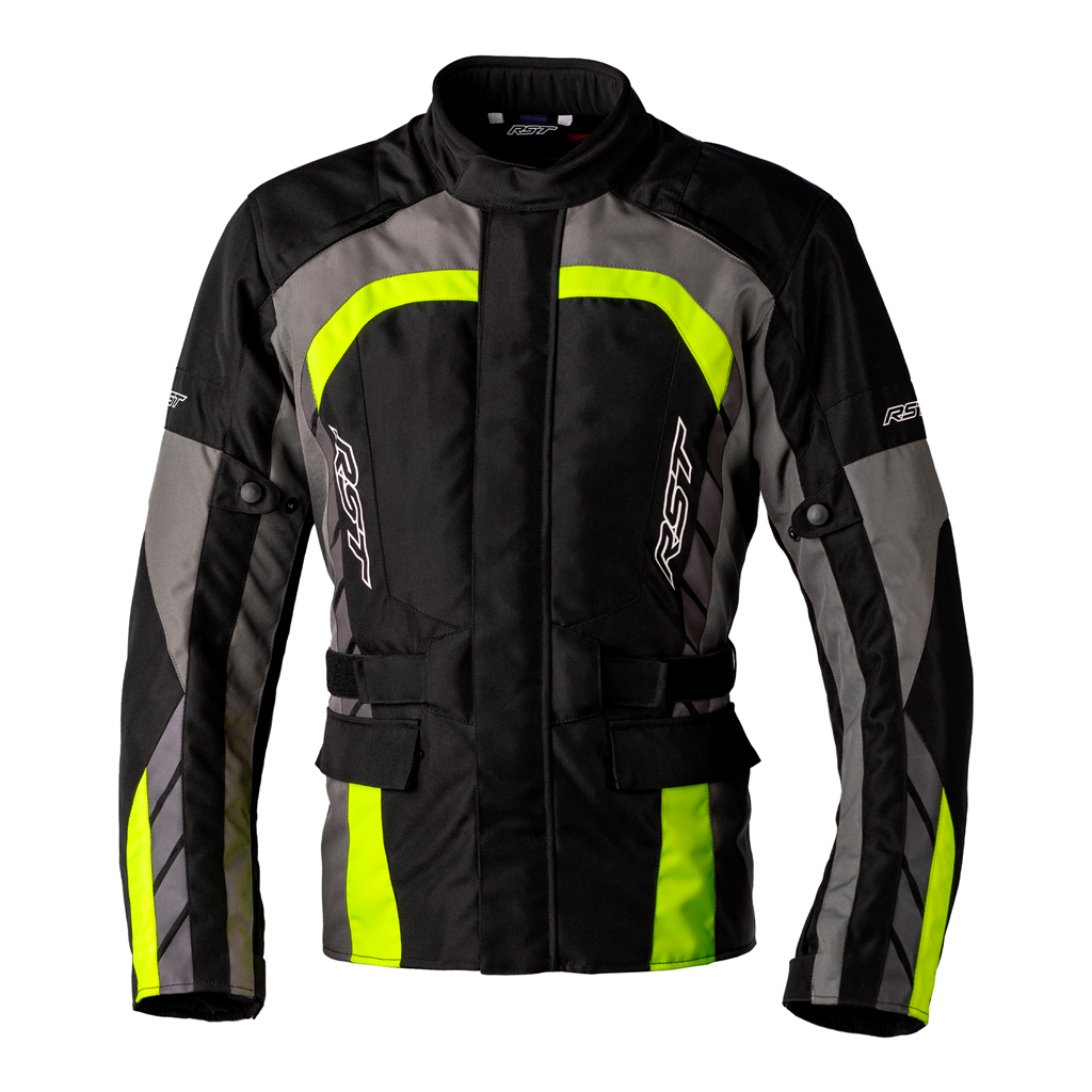 Alpha 5 CE Mens Textile Jacket - Black / Flo Yellow