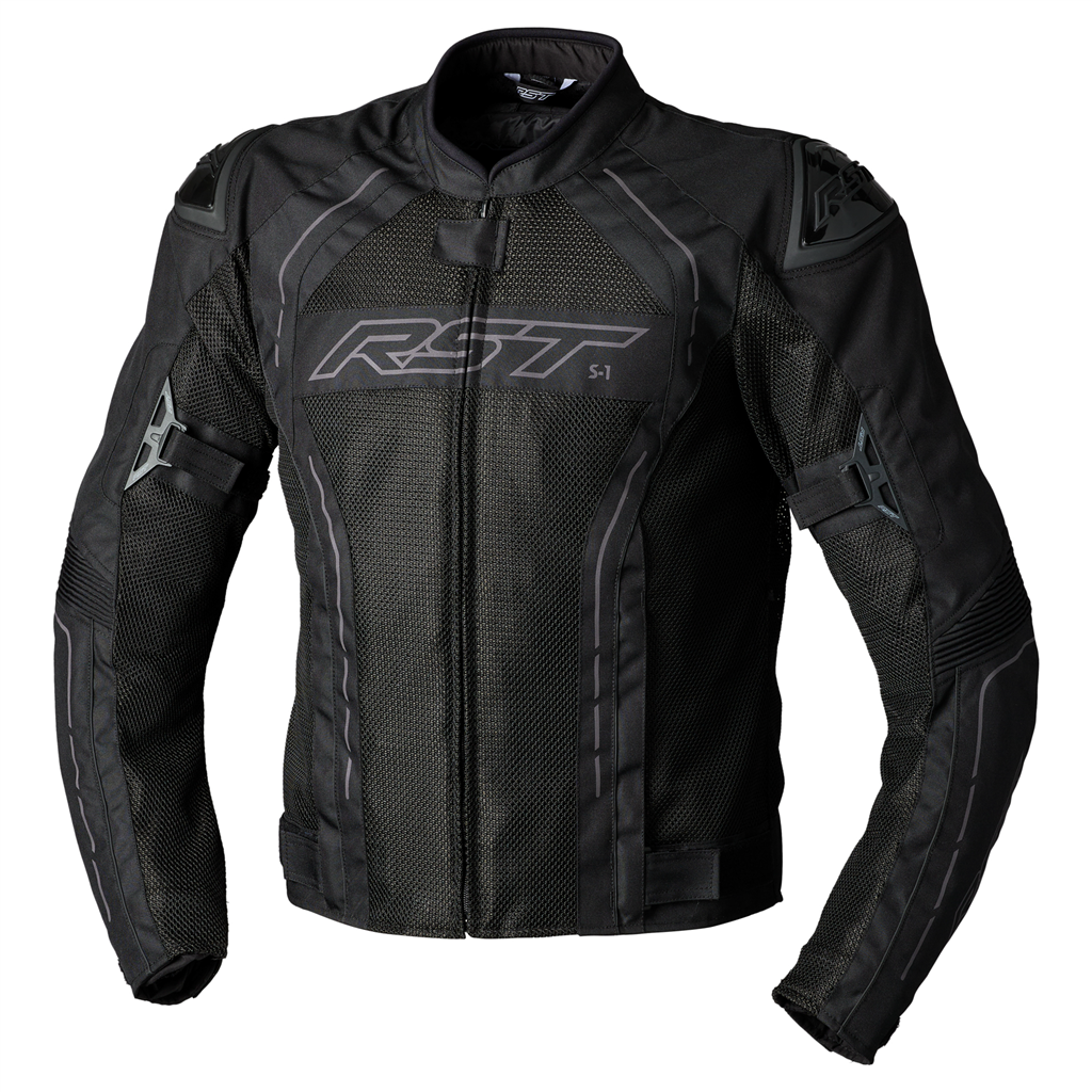 S1 Mesh CE Mens Textile Jacket - Black / Black