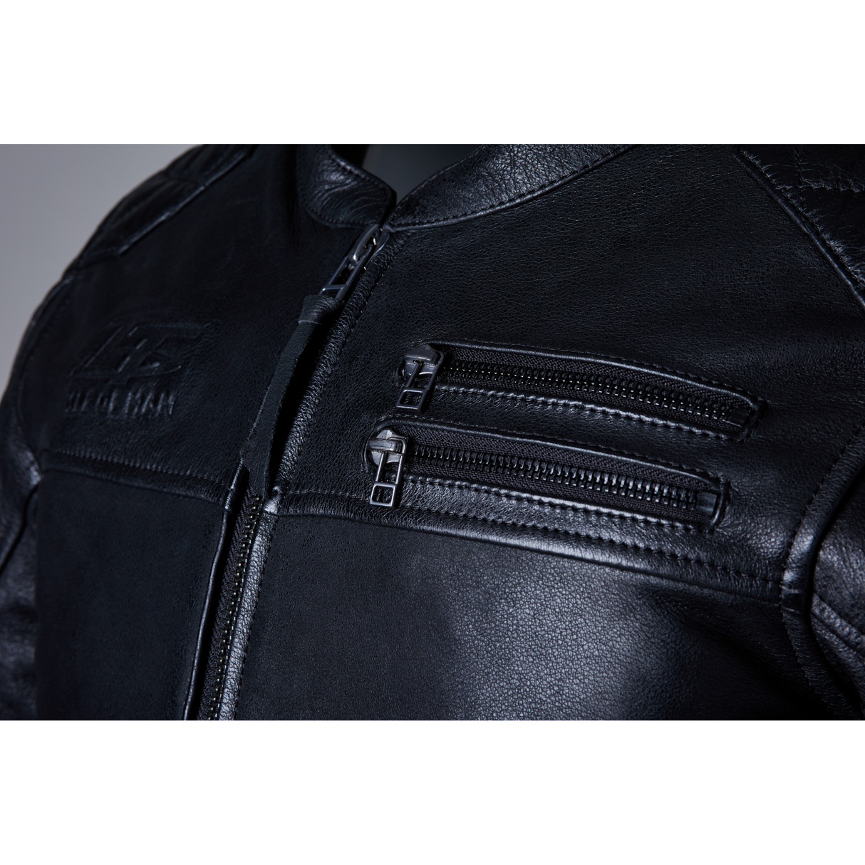 IOM TT Hillberry 2 CE Mens Leather Jacket - Black