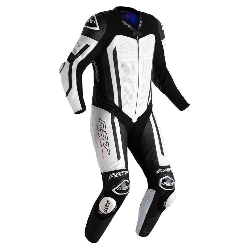 Pro Series Evo Airbag CE Mens Leather Suit - White / Black / White