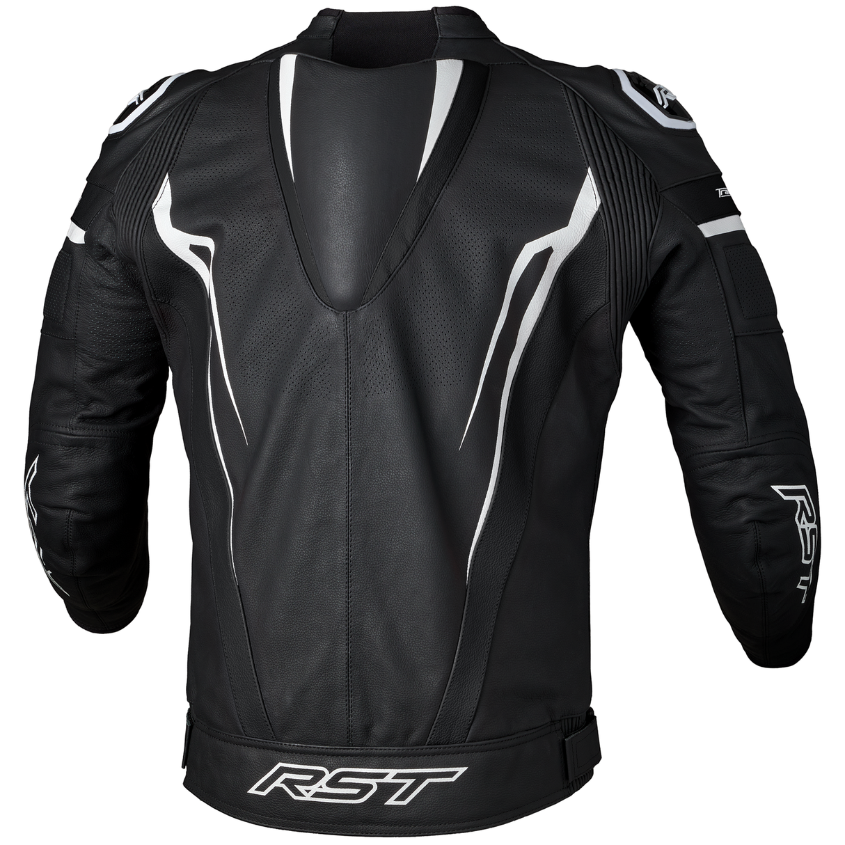 Tractech Evo 5 CE Mens Leather Jacket - Black / White / Black
