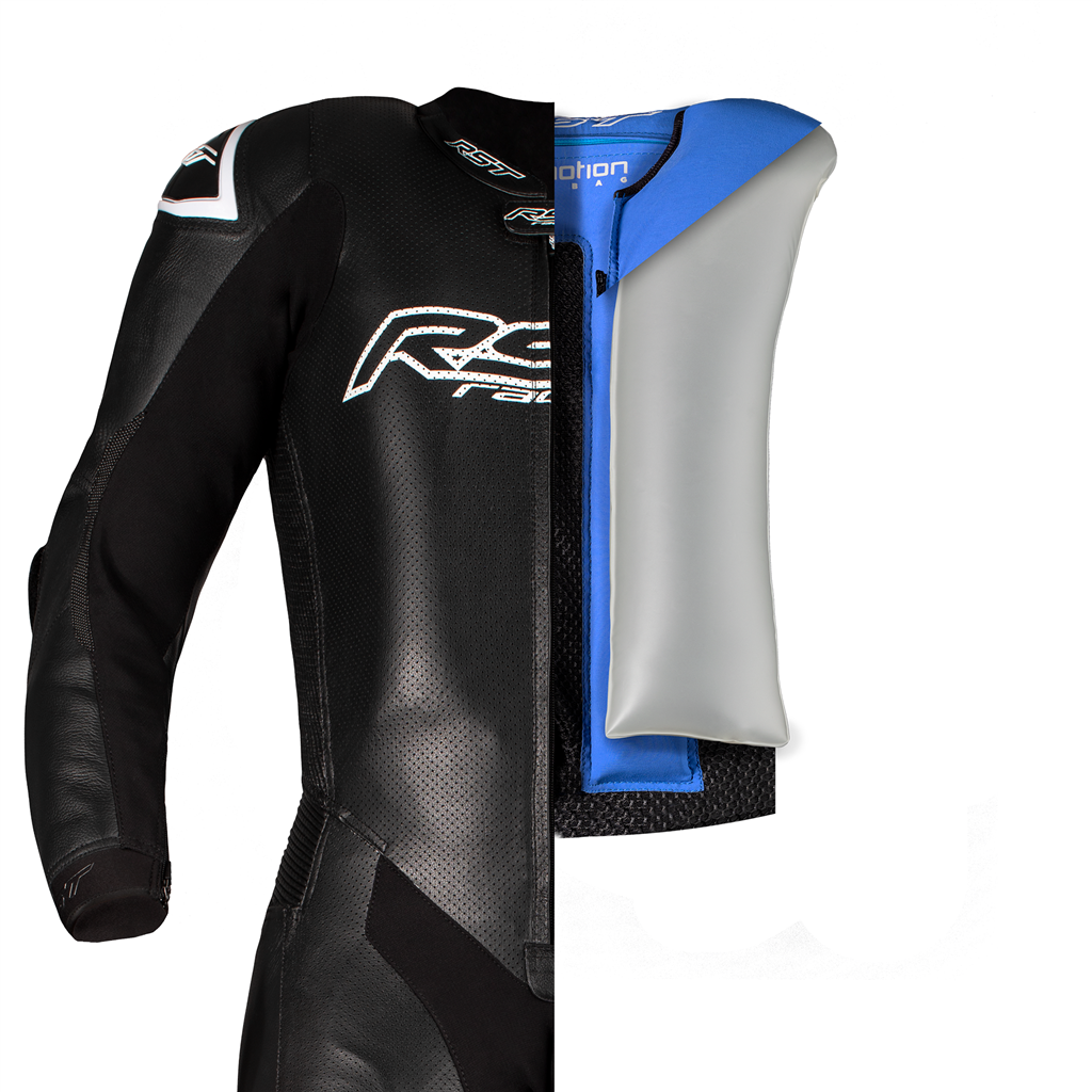 V4.1 Evo Kangaroo Airbag Mens Leather Suit - Black / Black