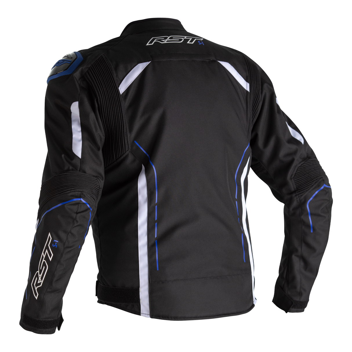 S1 CE Mens Textile Jacket - Black / White / Blue