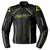 S1 CE Mens Textile Jacket - Black / Grey / Flo Yellow