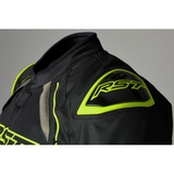 S1 CE Mens Textile Jacket - Black / Grey / Flo Yellow