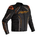 S1 CE Mens Textile Jacket - Black / Grey / Neon Orange