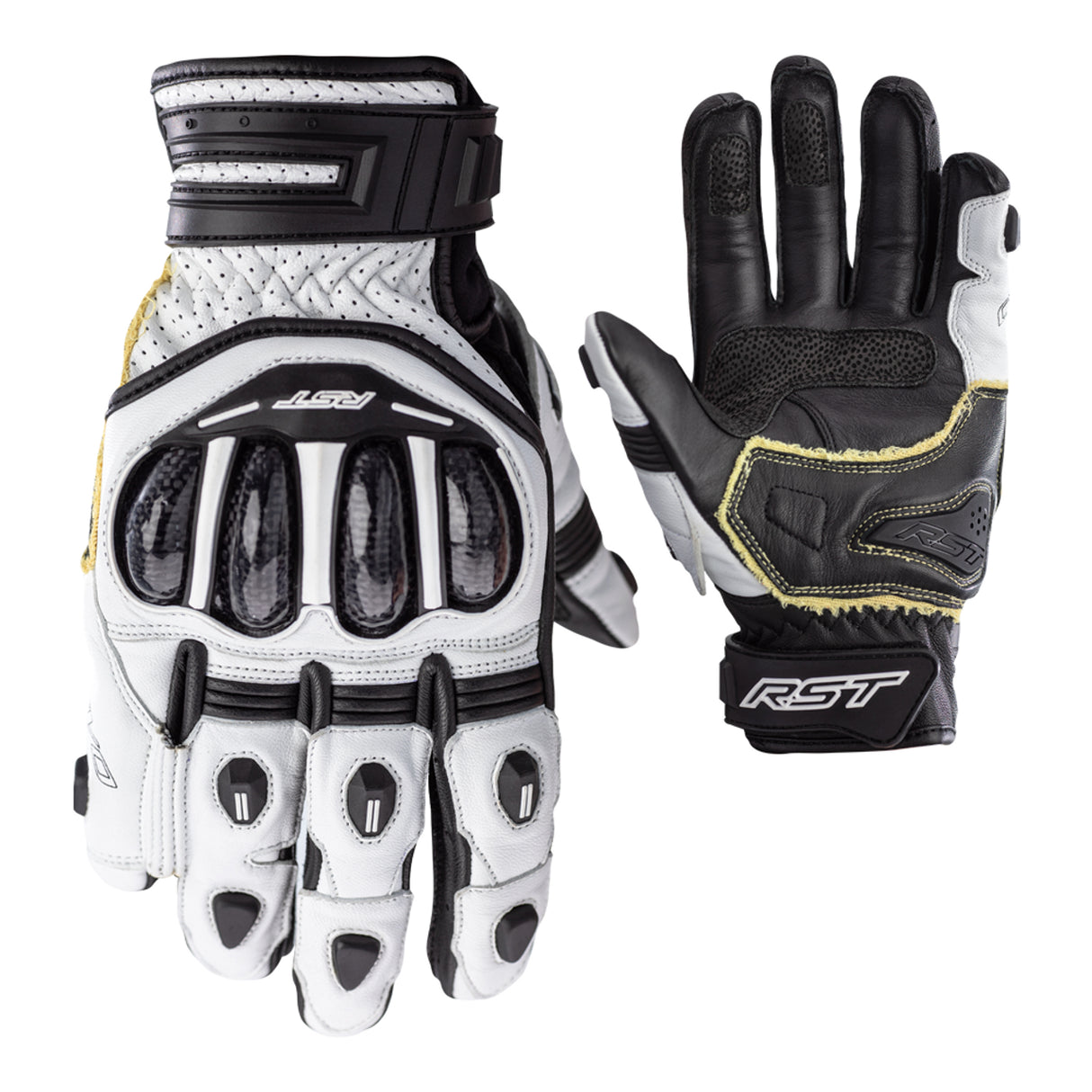 Tractech Evo 4 Short CE Mens Glove - White / White / Black