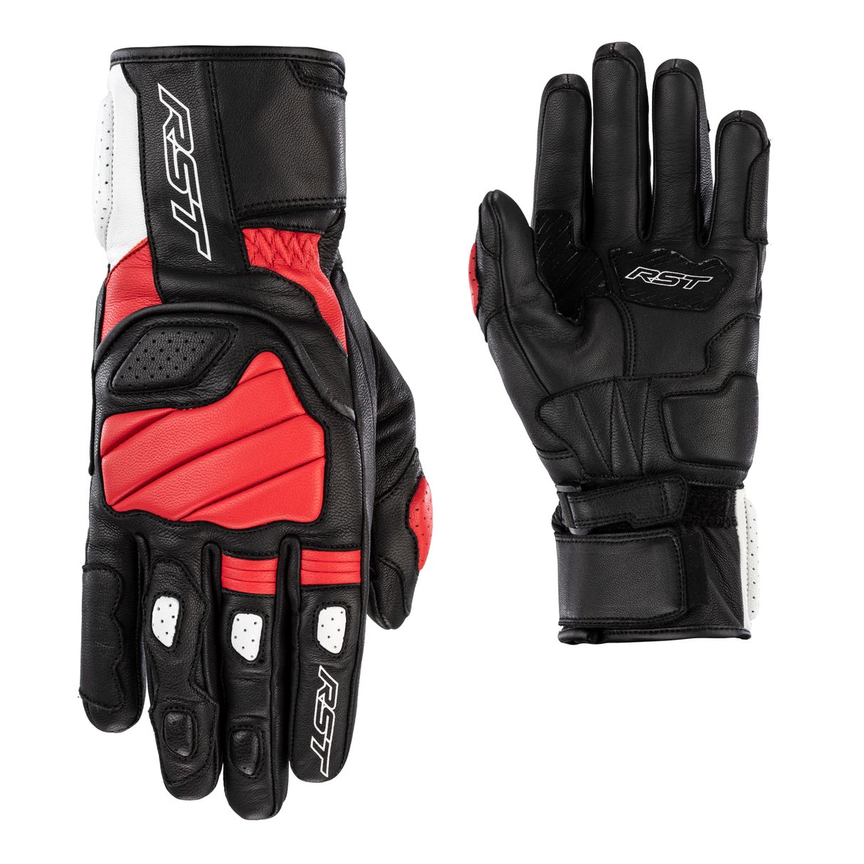 Turbine Leather CE Mens Glove - Black / Red / White