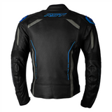 RST S1 CE Mens Leather Jacket - Black / Grey / Neon Blue