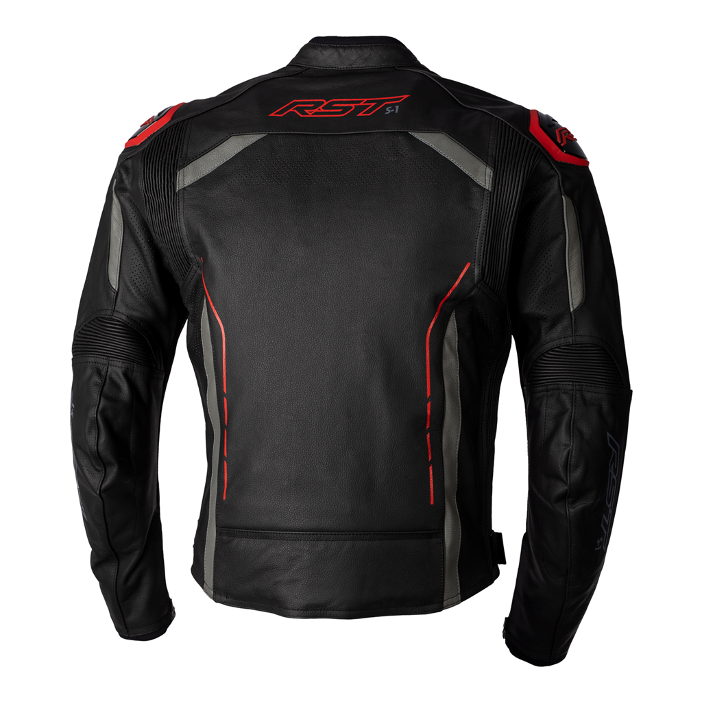 RST S1 CE Mens Leather Jacket - Black / Grey / Red