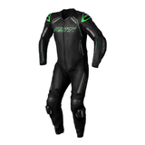 S1 CE Mens Leather Suit - Black / Grey / Neon Green