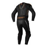 S1 CE Mens Leather Suit - Black / Grey / Neon Orange