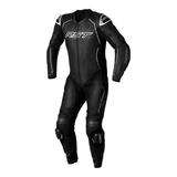 S1 CE Mens Leather Suit - Black / Black / White