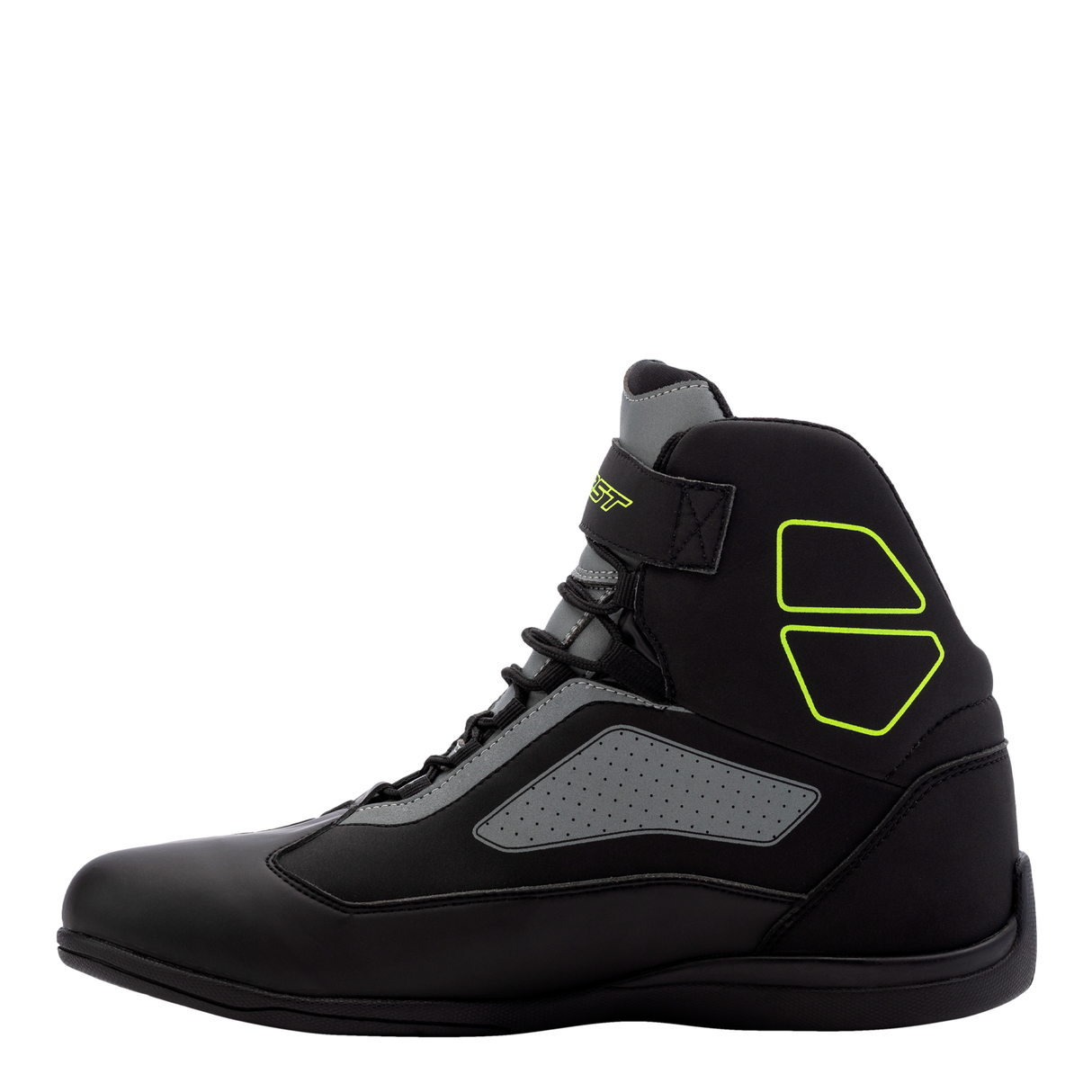 Sabre Moto Shoe Mens CE Boot - Black / Grey / Flo Yellow