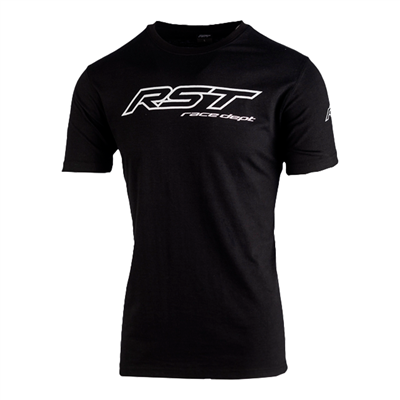 RST Race Dept Logo Mens T Shirt - Black / White