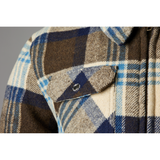 Brushed CE Mens Textile Shirt - Brown / Blue Check