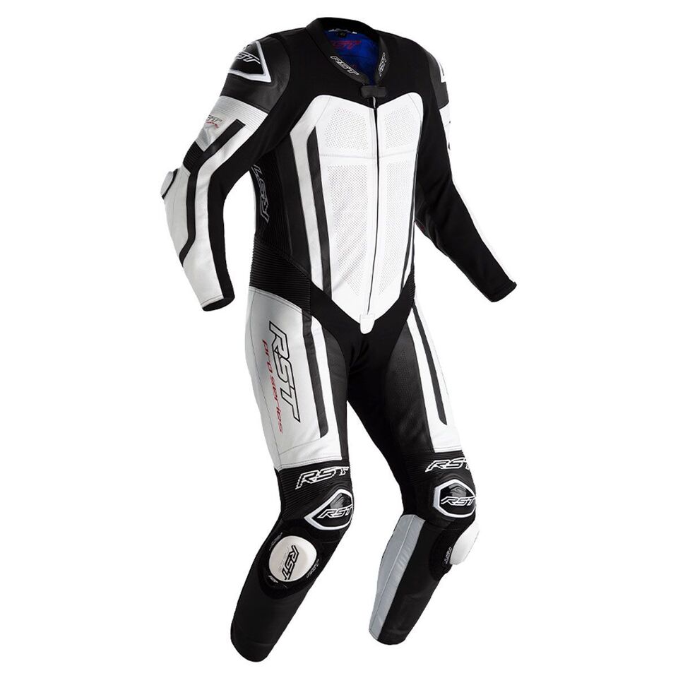 RST Pro Series Evo Airbag CE Mens Leather Suit - White / Black / White