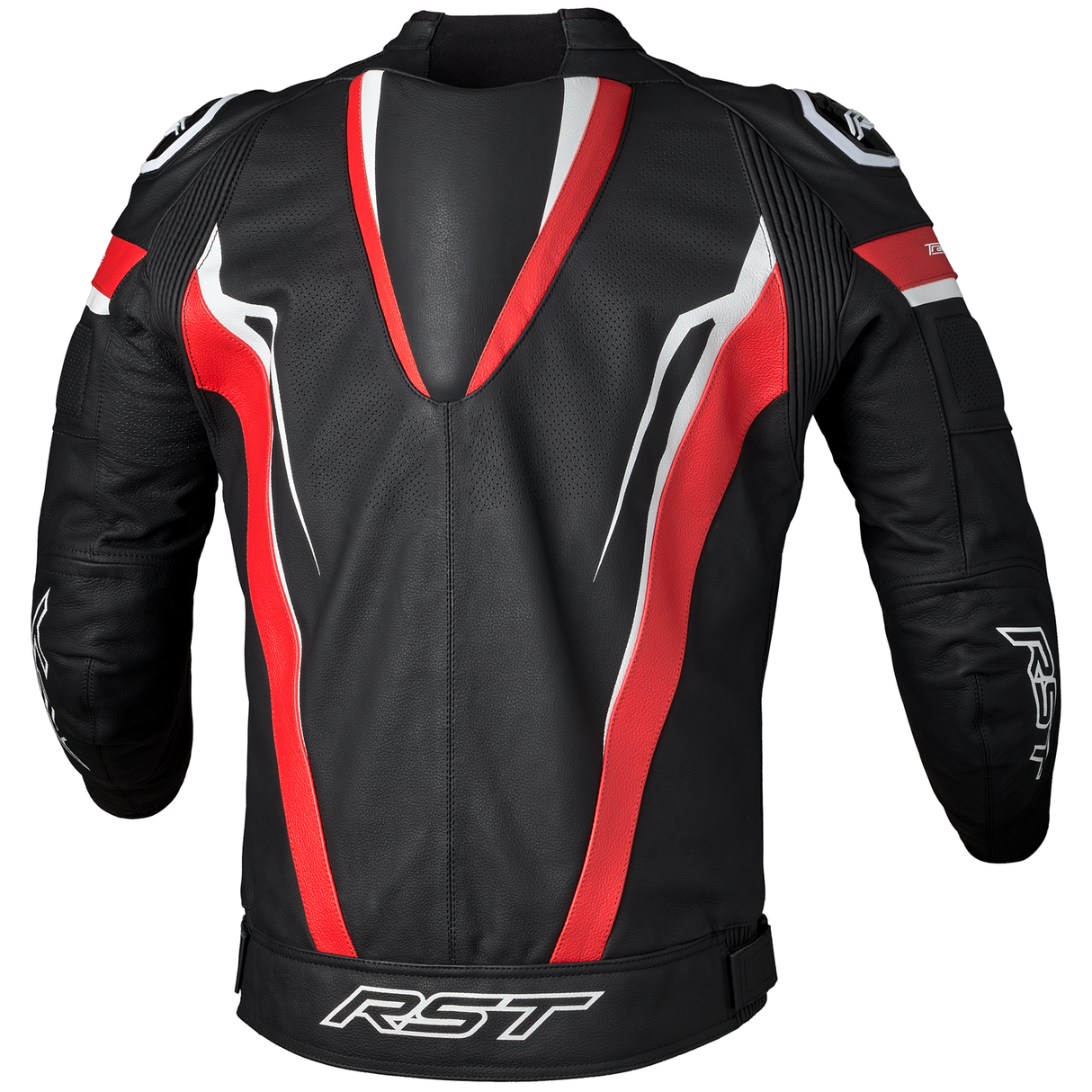 Tractech Evo 5 CE Mens Leather Jacket - Red / Black / White