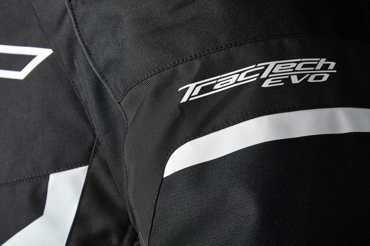 Tractech Evo 5 CE Mens Textile Jacket - Black / White / Black