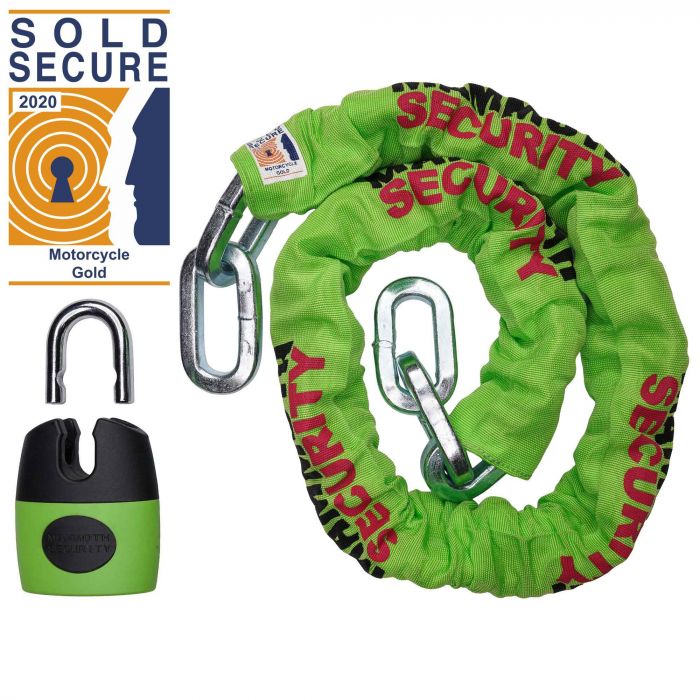 Mammoth Sold Secure Gold Approved 12mm x 1.2m Square Chain With Shackle Lock