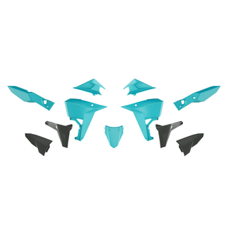 Kove 800 XPro/Rally - Racetech Plastic Kit (7 pcs) - Light Grey / Aquamarine Green / Black