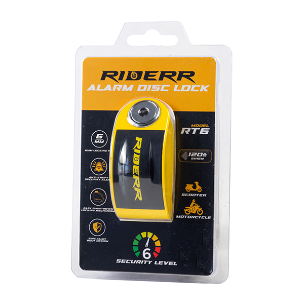Riderr RT6 Alarm Disc Lock - Yellow