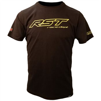 RST Race Dept Logo Mens T Shirt - Black / Flo Yellow