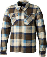 Brushed CE Mens Textile Shirt - Brown / Blue Check