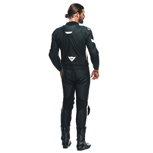 Dainese Avro 4 Leather 2 Piece Suit - Matt Black / Matt Black / White