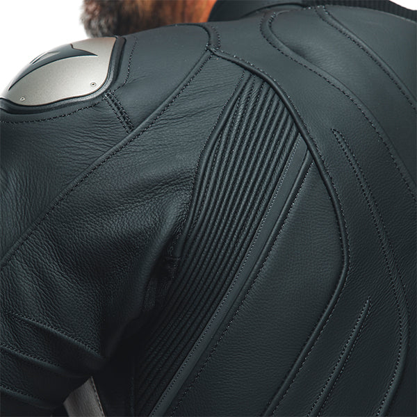 Dainese Avro 4 Leather 2 Piece Suit Short / Tall - Matt Black / Matt Black / White