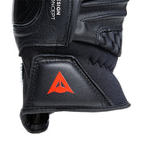 Dainese Carbon 4 Short Leather Glove - Black / Flo Red