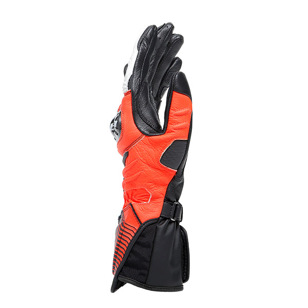 Dainese Carbon 4 Long Leather Glove - Black / Flo Red / White