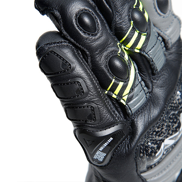 Dainese Druid 4 Leather Glove - Black / Charcoal / Flo Yellow