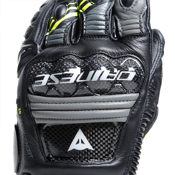 Dainese Druid 4 Leather Glove - Black / Charcoal / Flo Yellow