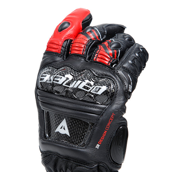 Dainese Druid 4 Leather Glove - Black / Lava Red / White