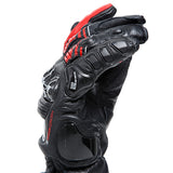 Dainese Druid 4 Leather Glove - Black / Lava Red / White