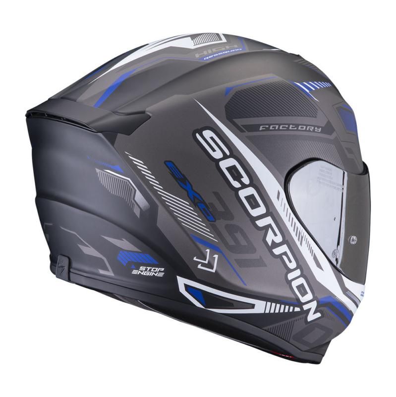 Scorpion EXO 391 - Haut Black / Silver / Blue