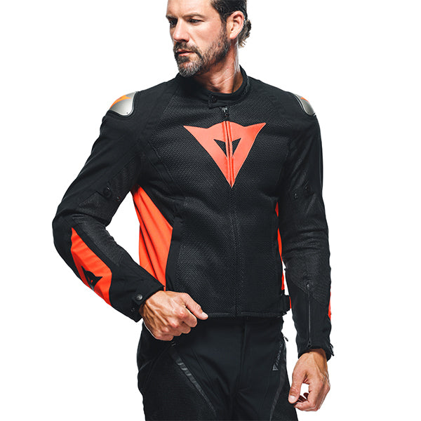 Dainese Energyca Air Textile Jacket - Black / Flo Red