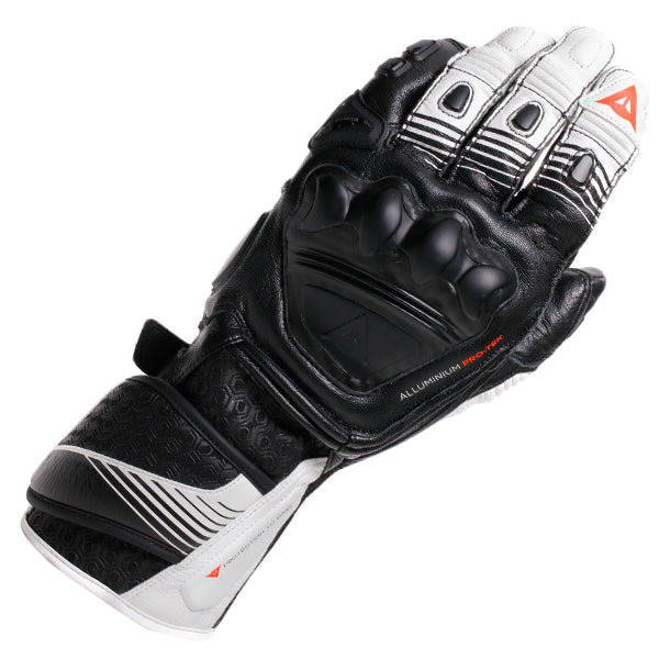 Dainese Fiero Metal Gloves - Black / White / Flo Red