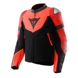 Dainese Iperattiva Leather-Textile Jacket - Flo Red / Black