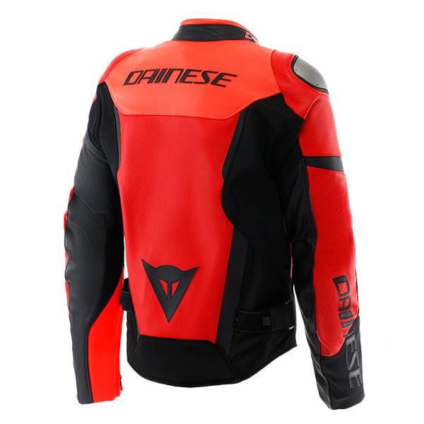 Dainese Iperattiva Leather-Textile Jacket - Flo Red / Black