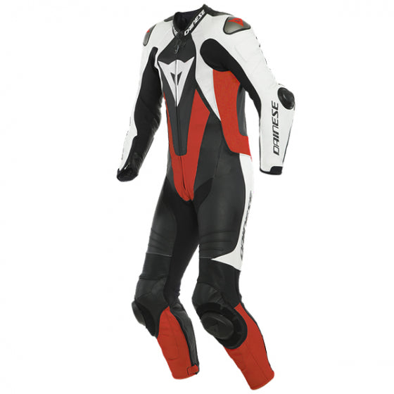 Dainese Laguna Seca 5 Perforated 1PC Suit - Black / White / Flo Red