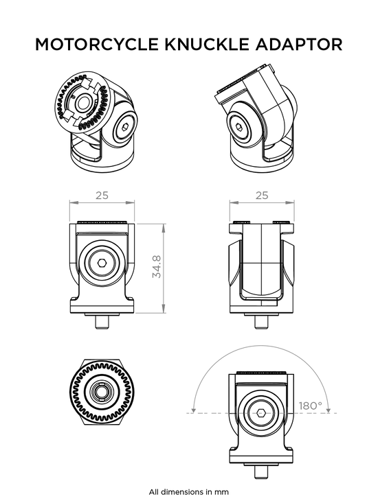 Quad Lock - Motorcycle / Scooter - Knuckle Adaptor