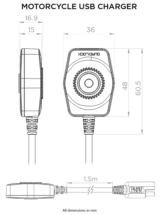 Quad Lock - Motorcycle - USB Charger