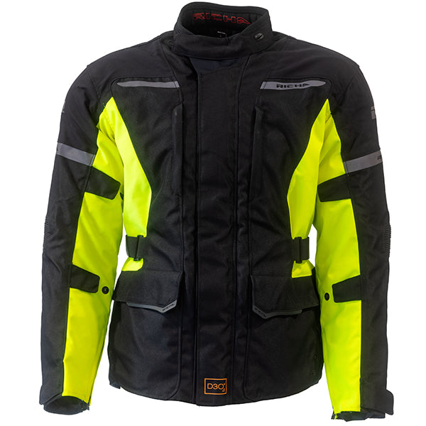 Richa Phantom Prime Jacket - Black / Flo Yellow