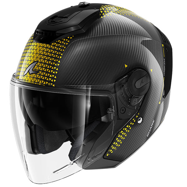 Shark RS Jet Carbon Ikonik - Black / Silver / Yellow