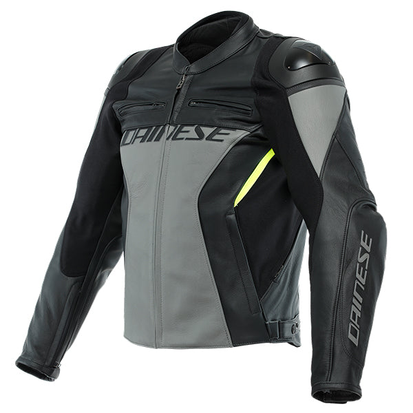 Dainese Racing 4 Leather Jacket - Charcoal Grey / Black