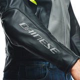 Dainese Racing 4 Leather Jacket - Charcoal Grey / Black