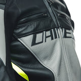 Dainese Racing 4 Leather Jacket - Charcoal Grey / Black